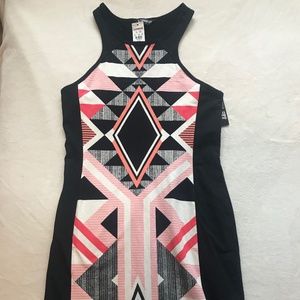 Express Slim Form Fitting Geometric Dress
